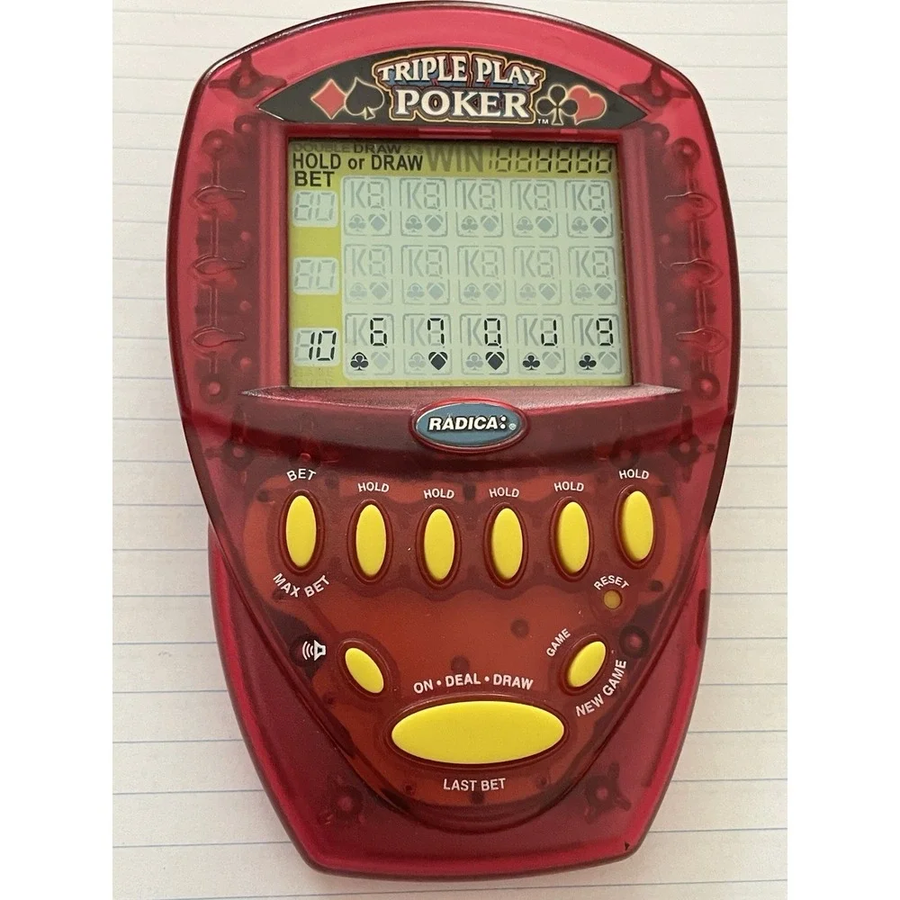 2000 Radica Triple Play Poker Electronic Handheld Poker Game (Tested & Working)